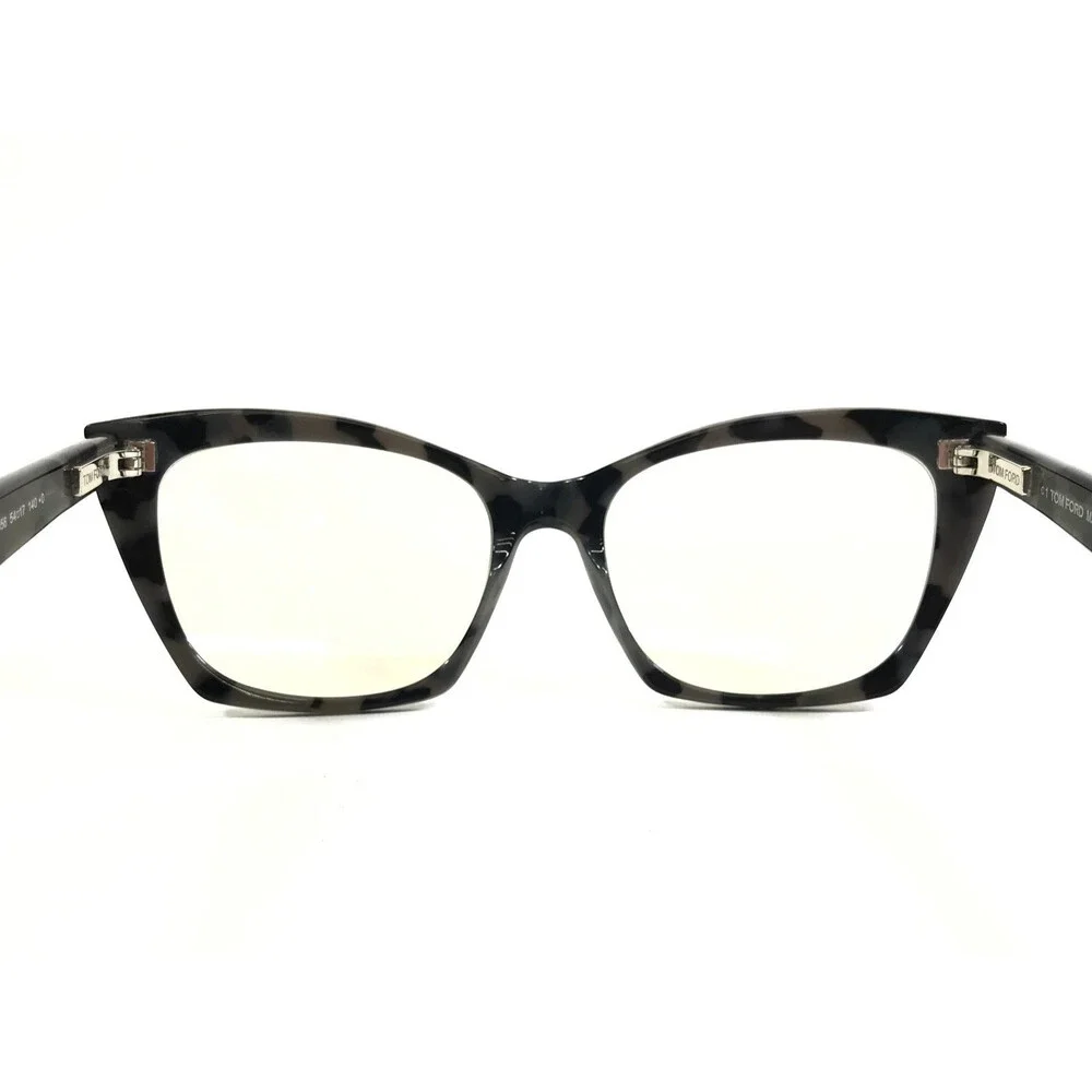 Tom Ford Eyeglasses Frames TF5709-B 056 Shiny Dark Gray Havana Cat Eye 54-17-140
